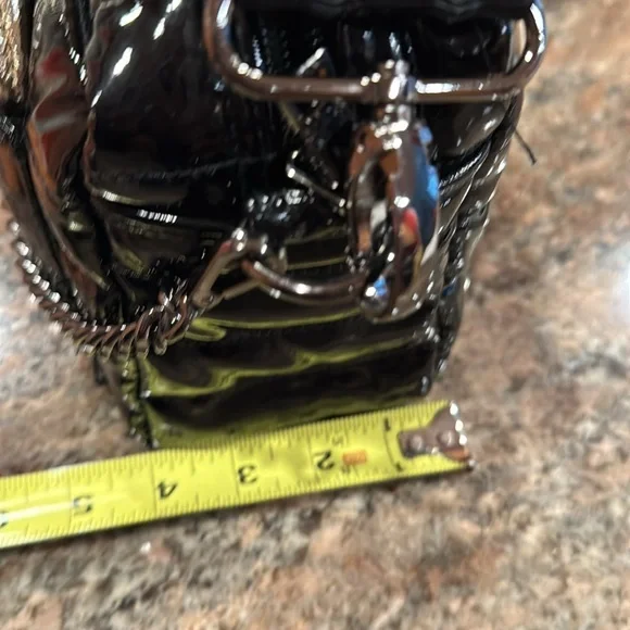 THINK ROYLN Shiny Black Crossbody Bag with Silver Accents - Picture 9 of 10